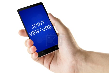 palabra de empresa conjunta en el teléfono inteligente digital
