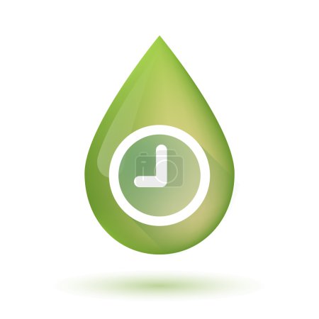 Olive oil drop icon with a clock