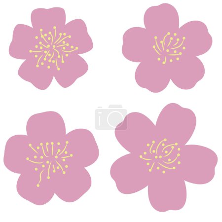 illustration vectorielle simple de fleurs de cerisier
