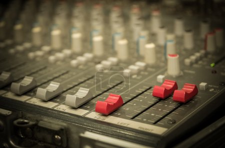 Photo for Digital music equipment, music mixer with track - Royalty Free Image