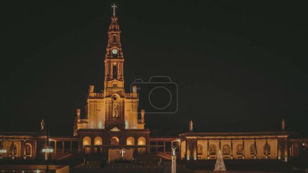 A beautiful view of the Catholic religious buildings of Sanctuary of Our Lady of Fatima, Portugal