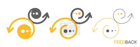Ilustración de Conjunto de comentarios. 3-Point Feedback Speech Sign Icono Diseño de vectores. Comentario vector icono. Símbolo del icono de la burbuja del habla. Mensaje - icono de vector de colores sobre un fondo blanco. - Imagen libre de derechos