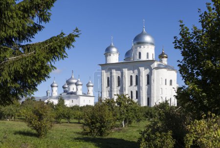 Yuriev Monastery. Church of Our Saviour the Image and the Cathedral of St. George. Velikiy Novgorod