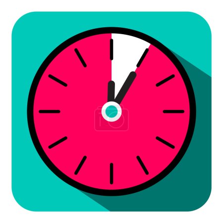 Illustration for Retro Flat Design Clock - Five Minutes Stop Watch Vector Illustration - Royalty Free Image