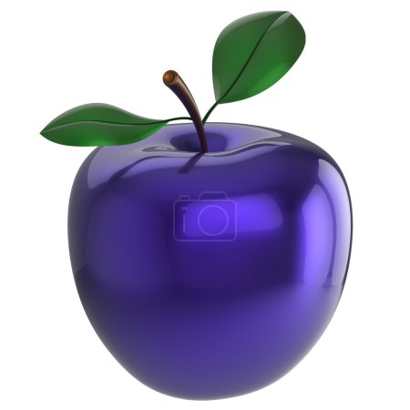 Photo for Blue apple experiment poison food research nutrition anomaly fruit antioxidant fresh ripe exotic unusual agriculture organic icon. 3d render isolated on white background - Royalty Free Image