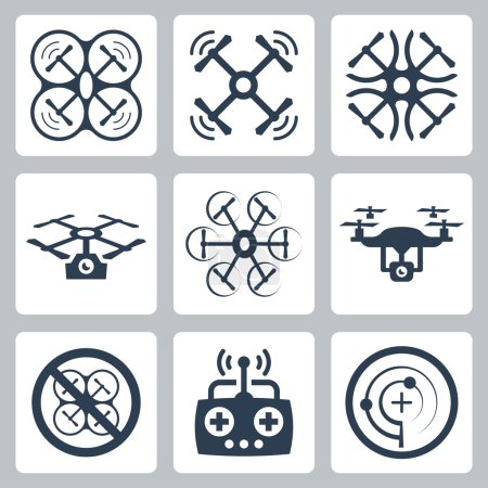Illustration for Quadrocopter related vector icon set - Royalty Free Image
