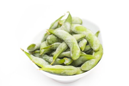 Photo for Frozen food, boiled soybeans in the pod Edamame - Royalty Free Image