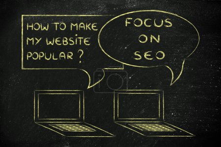 conversación por computadora sobre blogs y consejos de marketing digital

