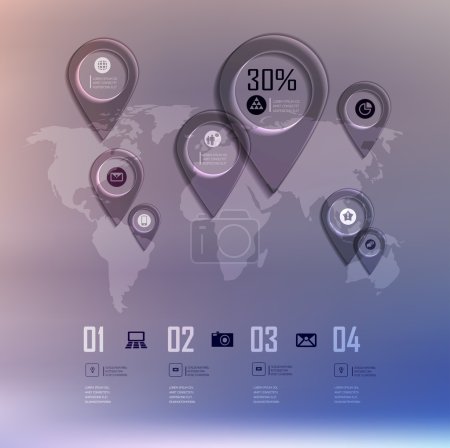 Negocio transparente Diagrama de infografías sobre el paisaje borroso
