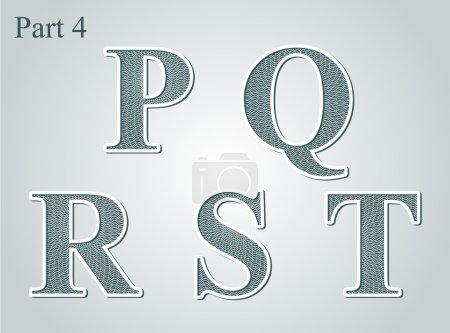 letras de guilloche P, Q, R, S, T
letras de guilloche P, Q, R, S, T