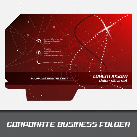 Ilustración de Carpeta de negocio corporativa o plantilla de carpeta de documento, diseño vectorial editable - Imagen libre de derechos