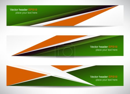 Web header, set of vector banner, design with precise dimension