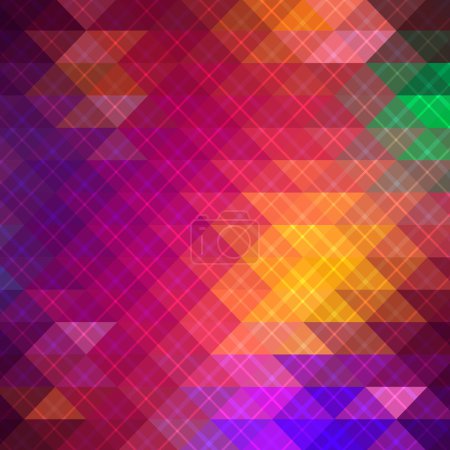 Illustration for Geometric triangle rainbow background. Retro pattern of geometric shapes. Square composition with mixing colors effect. - Royalty Free Image