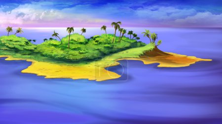 Una pequeña isla en el océano.