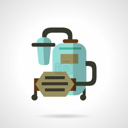 Ilustración de Icono de vector de color plano para el sistema de purificación de agua con filtro, tanque, bomba para la industria o el hogar. Elemento de diseño para empresas y sitios web - Imagen libre de derechos