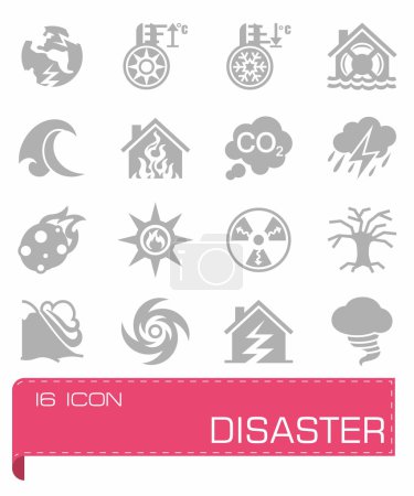Conjunto de iconos de desastre vector
