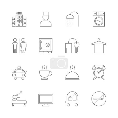 hotel icons set