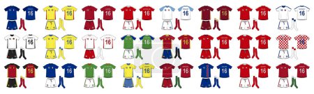 Illustration for Illustration of Generic Kits National Teams of Europe - Royalty Free Image