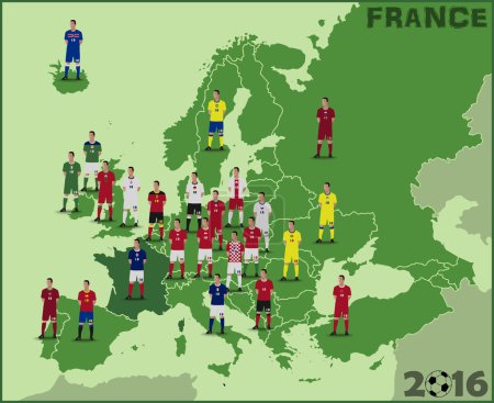 Illustration for Illustration of a Map of European Football - Royalty Free Image