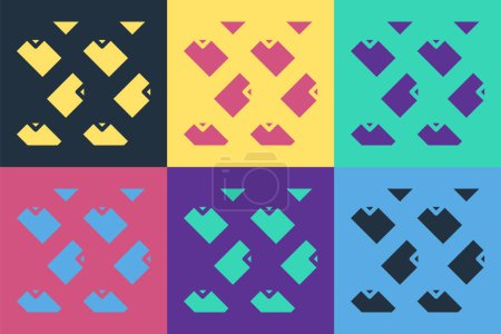 Ilustración de Pop art Icono de flujo de datos aislado en el fondo de color. Vector - Imagen libre de derechos