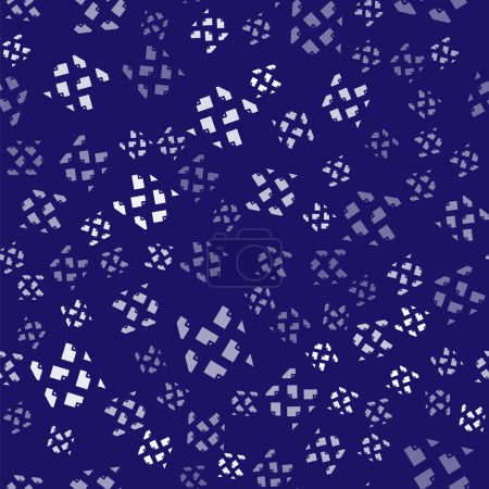 Ilustración de Icono de flujo de datos blanco aislado patrón sin costura sobre fondo azul. Vector - Imagen libre de derechos