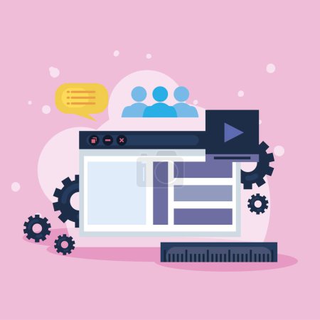 Illustration for Webpage design template and icons - Royalty Free Image