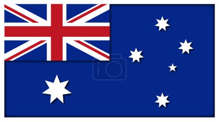 Illustration for An Australian flag design isolated on a white background - Royalty Free Image