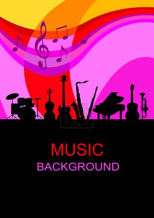 Music graphic with instruments in vector quality.