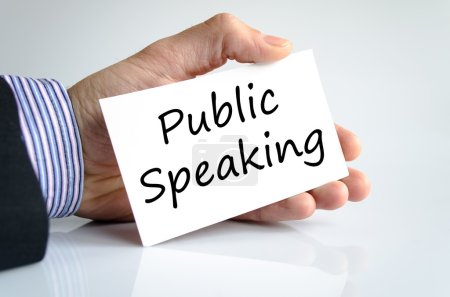 Photo for Public speaking text concept isolated over white background - Royalty Free Image