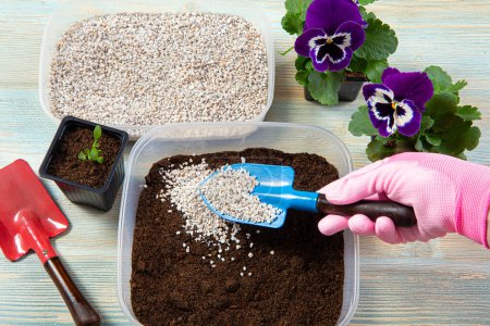  Mixing perlite granules pellets with black gardening soil improves water retention, airflow, aeration, root growth capacity of all the plants growing in pots. Perlite is an amorphous volcanic glass.