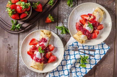 Panqueques con fresas
