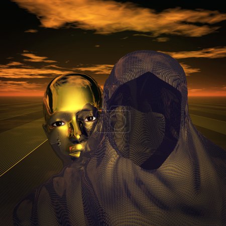 Photo for The true face hiding behind a mask - Royalty Free Image