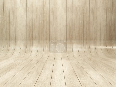 Photo for Bleached oak wooden background. Bended wood wall made of curved planks - Royalty Free Image