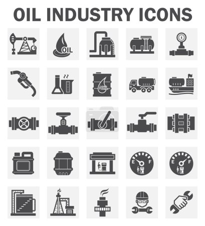 Ilustración de Juegos de iconos de la industria petrolera
. - Imagen libre de derechos