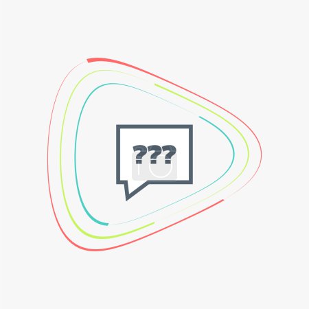 Question mark in speech bubble symbol. Flat design style.