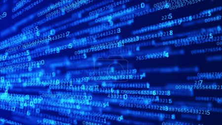 Photo for Cyberspace background with a set of numbers of different sizes. Big data visualization. Hacker concept. Abstract matrix. Technology or science banner. 3d rendering - Royalty Free Image
