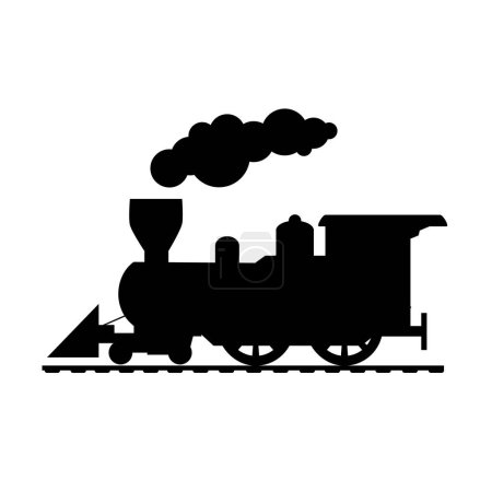 Téléchargez les illustrations : Silhouette d'un train dessinée sur fond blanc - en licence libre de droit