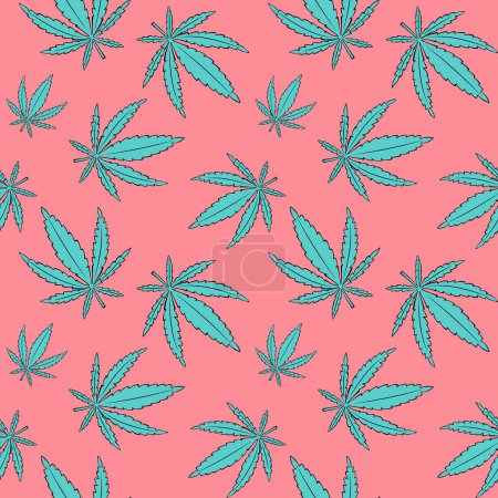 Illustration for Vector pattern with cannabis leaves - Royalty Free Image