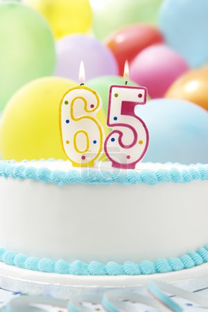 Photo for Cake Celebrating 65th Birthday - Royalty Free Image