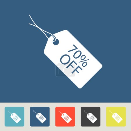 Illustration for 70 percent tag icon, vector illustration. Flat design style - Royalty Free Image