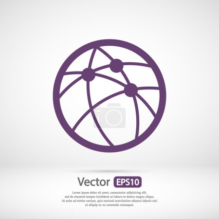 Illustration for Global technology or social network  icon, vector illustration. - Royalty Free Image