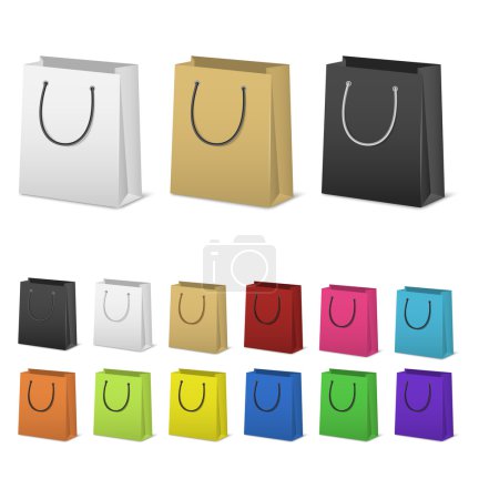 Conjunto de bolsas de papel en blanco aisladas en blanco
Conjunto de bolsas de papel en blanco aisladas en blanco
