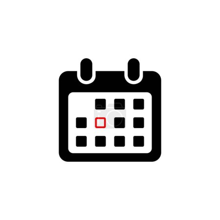 Ilustración de Icono del calendario y círculo rojo. Marque la fecha, las vacaciones, los conceptos importantes del día. - Imagen libre de derechos