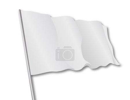 Illustration for Isolated white flag, vector art illustration symbol truce. - Royalty Free Image