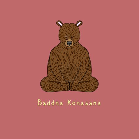 Ilustración de la pose de Baddha Konasana yoga - yoga animal
