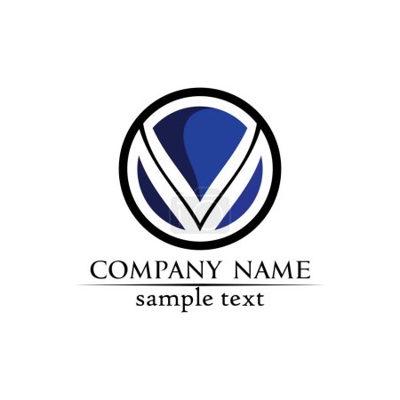 Ilustración de V logo diseño corporativo vector V letras negocio logotipo y símbolos plantilla - Imagen libre de derechos