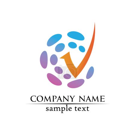 Ilustración de V logo diseño corporativo vector V letras negocio logotipo y símbolos plantilla - Imagen libre de derechos