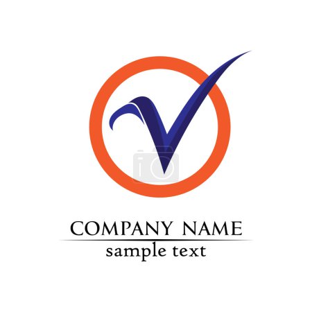 Ilustración de V logo diseño corporativo vector V letras negocio logotipo y símbolos plantilla - Imagen libre de derechos
