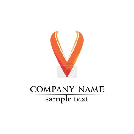 Ilustración de V logo diseño corporativo vector V letras negocio logotipo y símbolos plantilla - Imagen libre de derechos