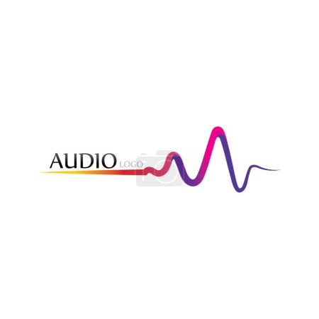 Plantilla de diseño de ilustración de vector de ondas sonoras